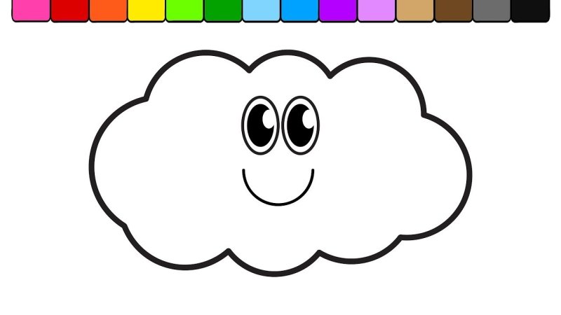 Облако раскраска для детей