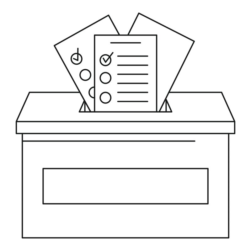 Стационарный ящик для голосования рисунок