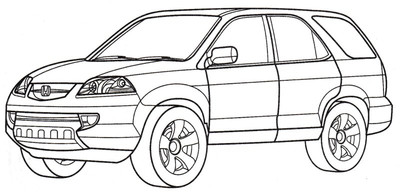 Раскраски машины Honda CRV rd1