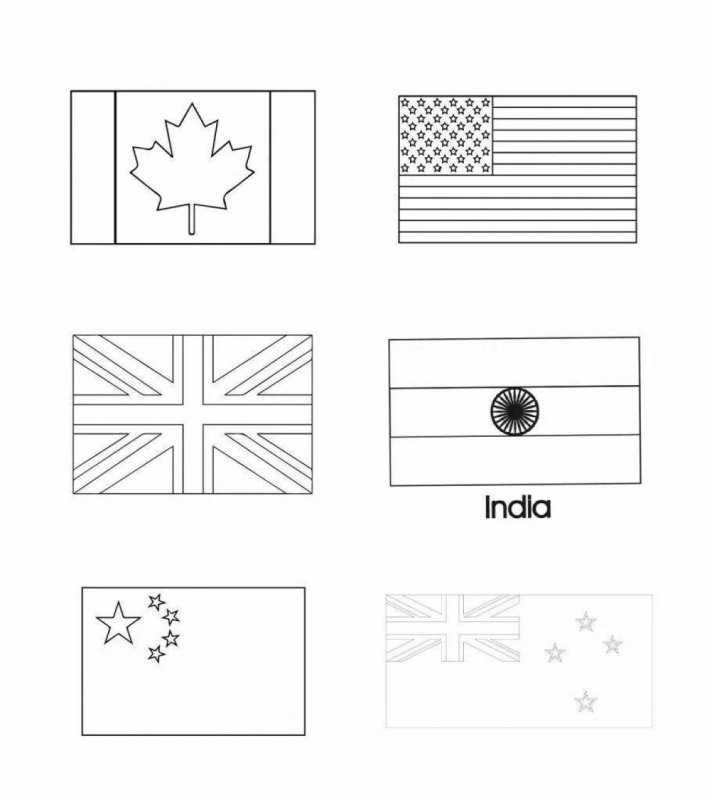 Флаги стран раскраска