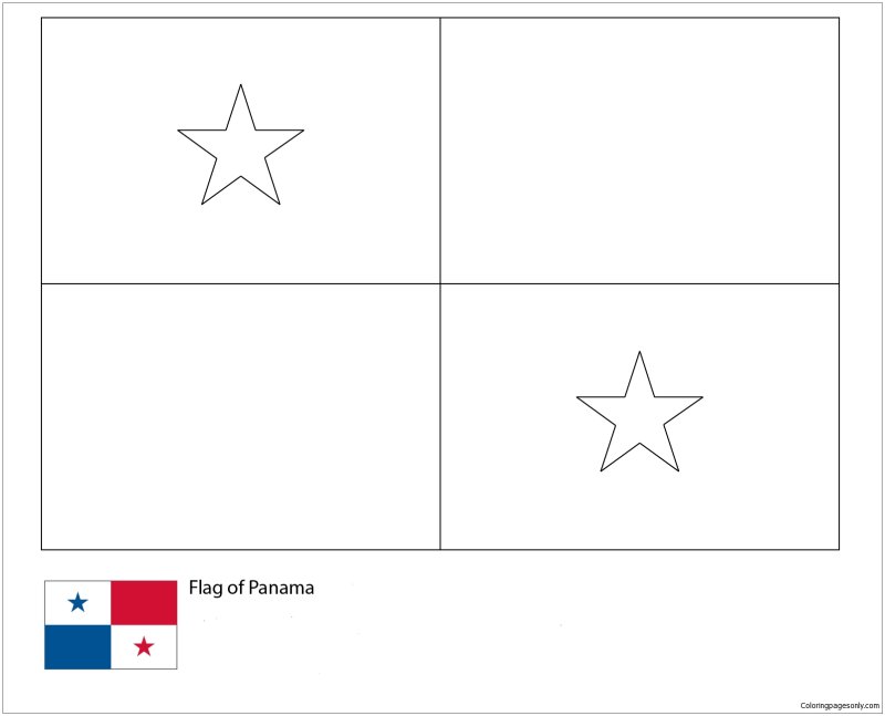 Флаг раскраска страны Панама
