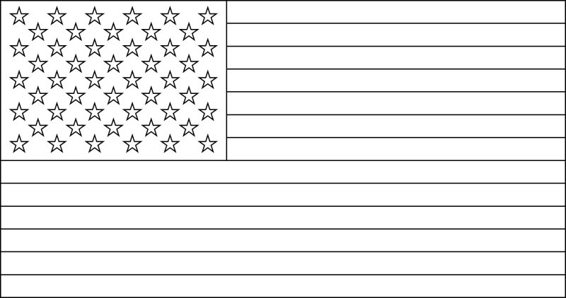 Флаг США для раскрашивания