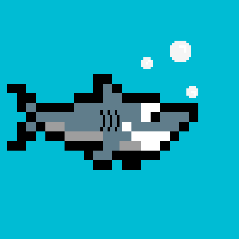 Акула пиксель арт