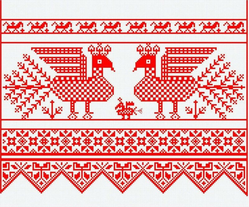 Русская народная вышивка орнамент рушник