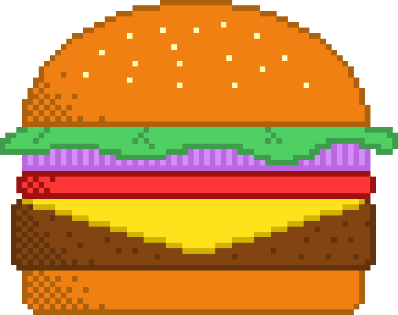 Бургер пиксель арт
