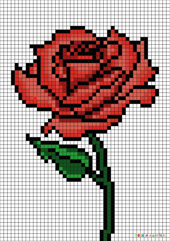 Роза пиксель