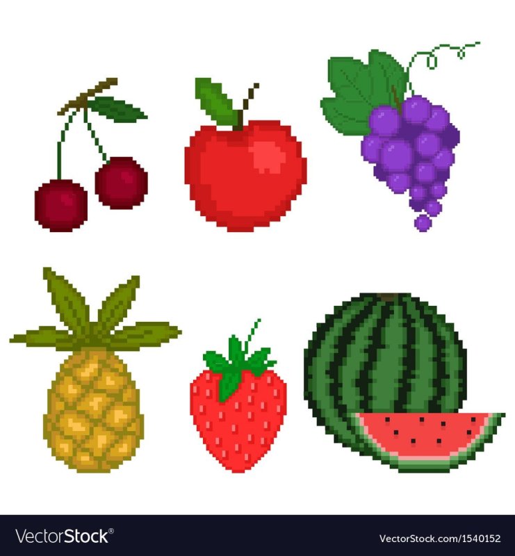 Рисунки по клеточкам фрукты