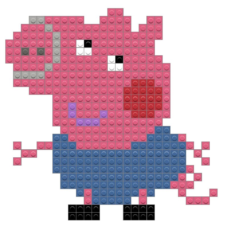Свинка Пеппа пиксель арт