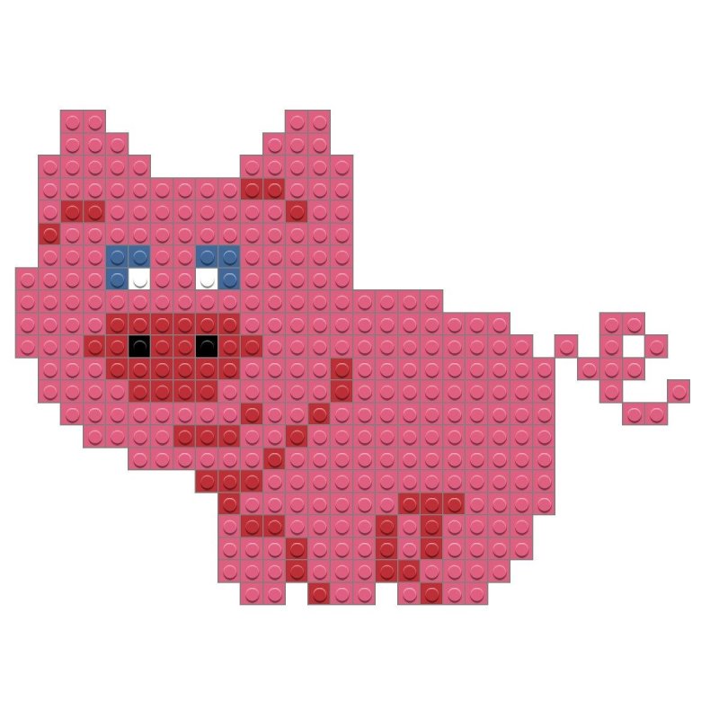 Картина вышивка крестом свинья из майнкрафт