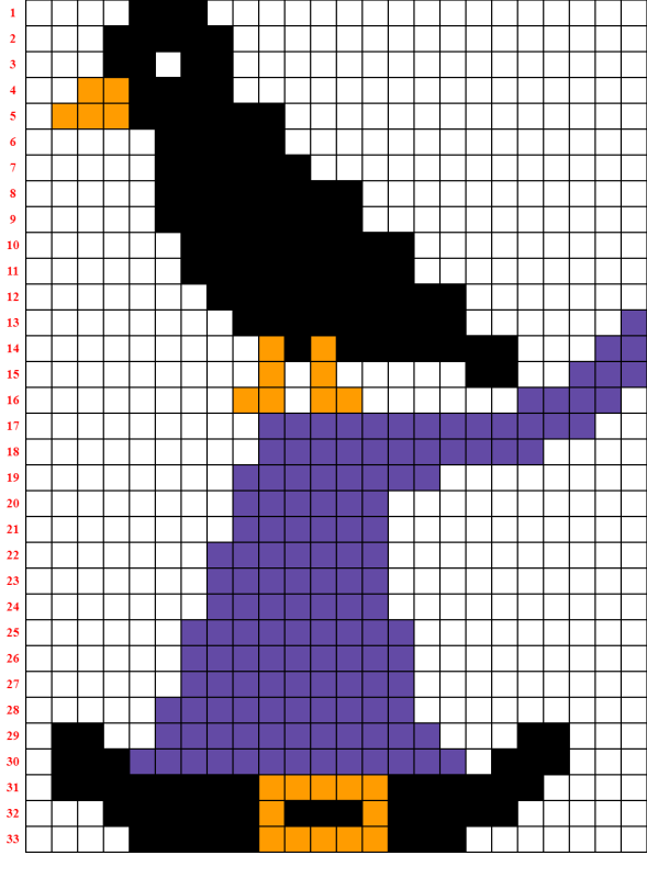 Halloween Pixel Art Grid