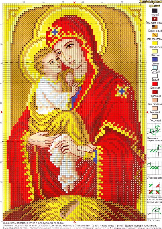 Икона Богородицы крестиком Владимирская