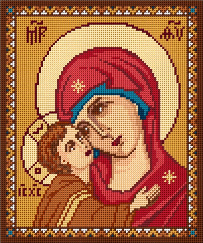 Схема вышивки крестиком Игоревская икона Богородицы