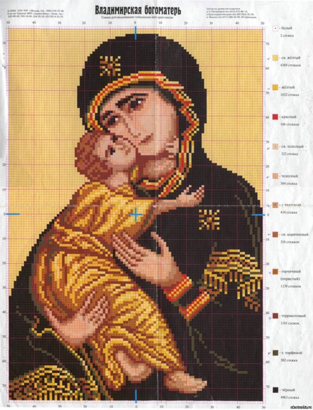 Схема икона Божья Матерь крестом