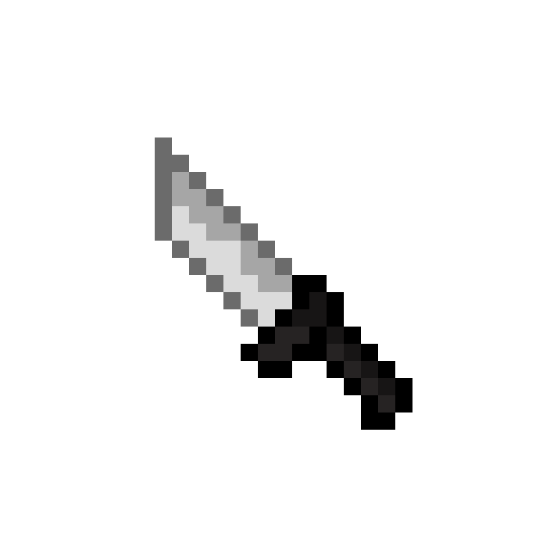 Пиксельный нож без фона