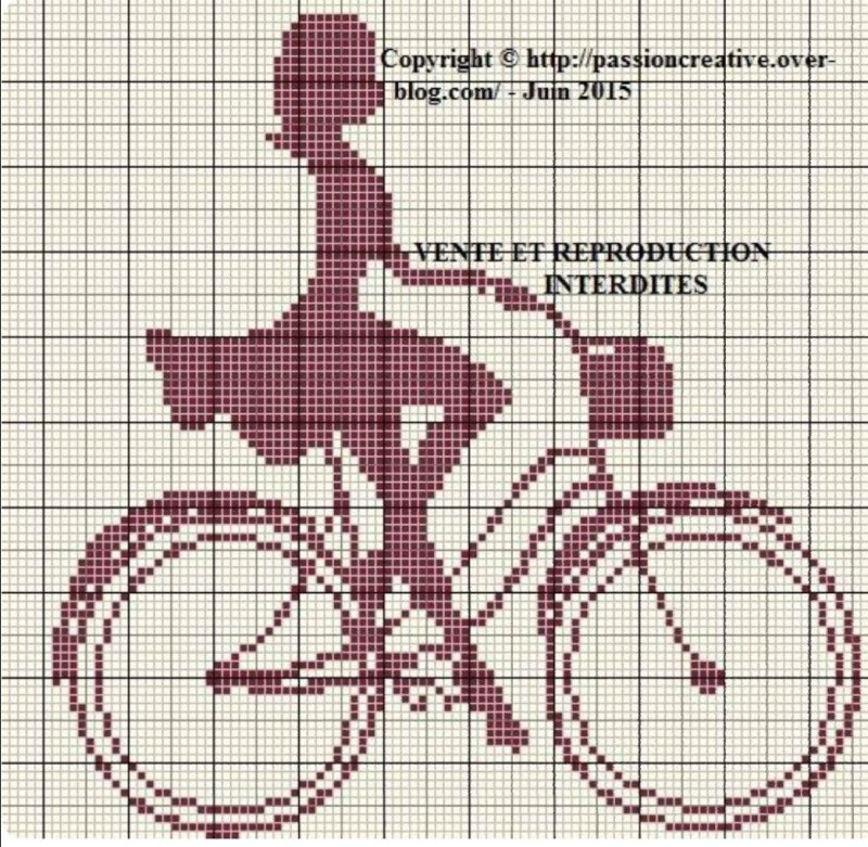 Схема вышивки велосипед