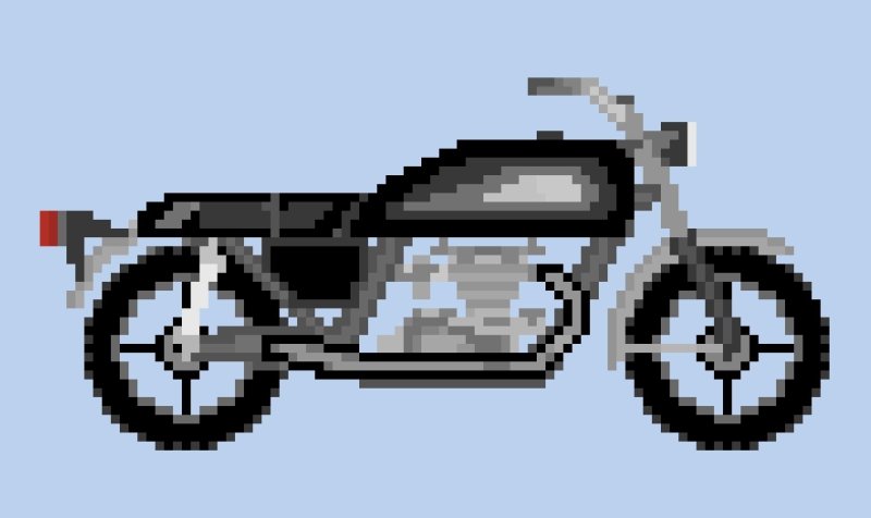 Пиксель арт кроссовый мотоцикл 16х16