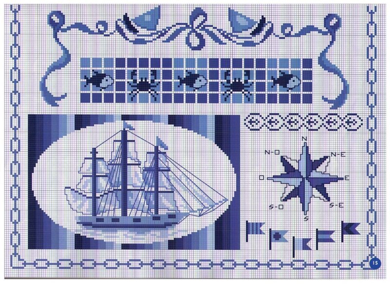 Схема вышивки морская тематика