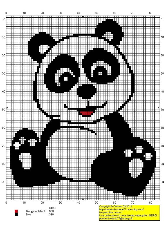 Схема для вышивания крестиком Панда