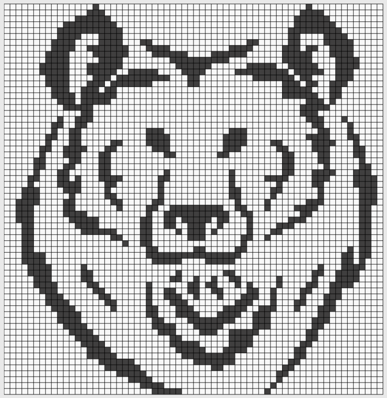 Рисунки по клеточкам медведь