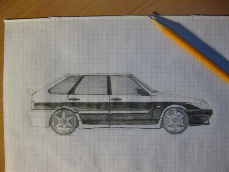 Рисунки карандашом машины ВАЗ