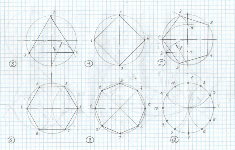Правильный пятиугольник построение с циркулем