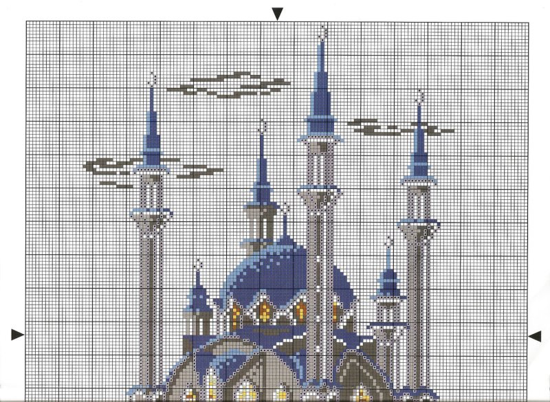 Схема вышивки крестом мечеть кул Шариф