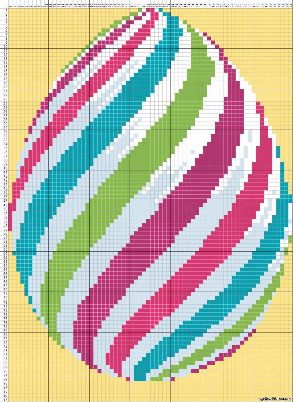 Схема вышивки пасхального яйца