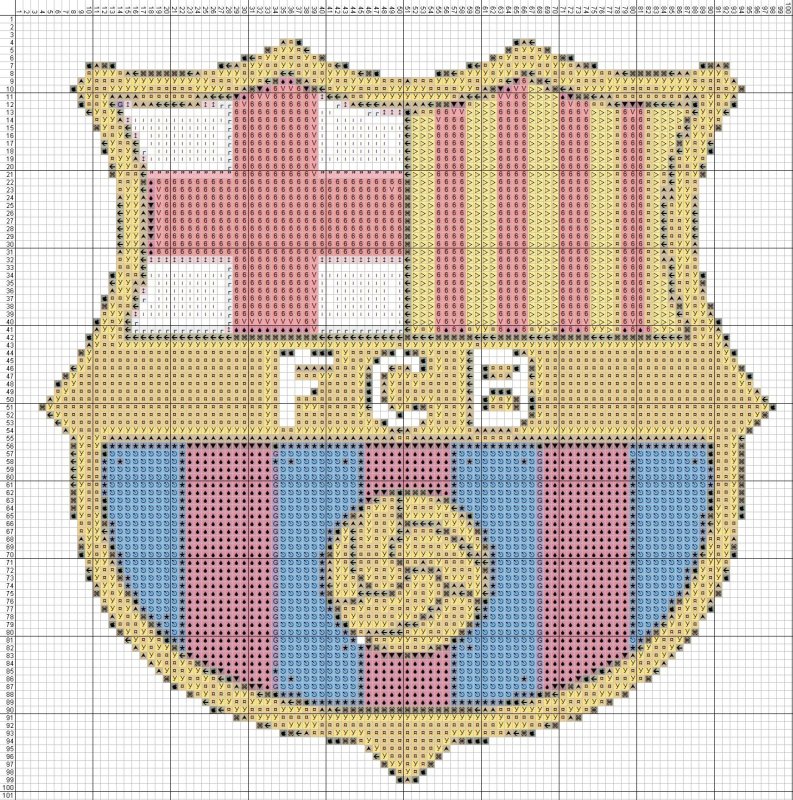 Вышивка эмблема Барселоны