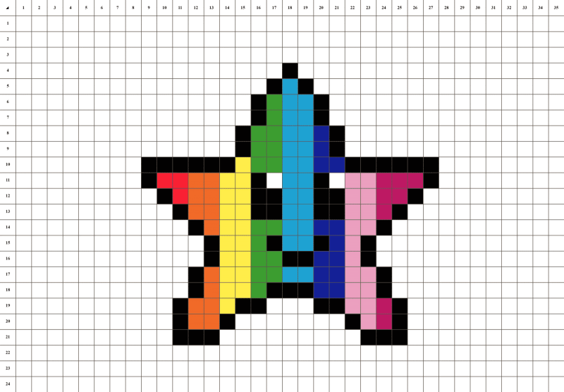 Звезда из пикселей 5 на 5