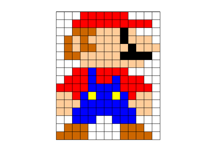 Рисунки по клеточкам Марио