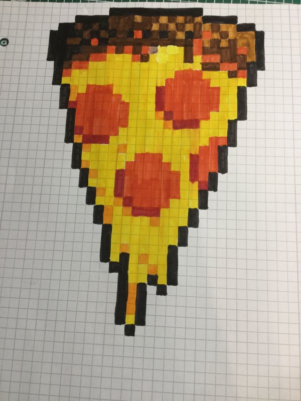 Пиксельная пицца по клеточкам