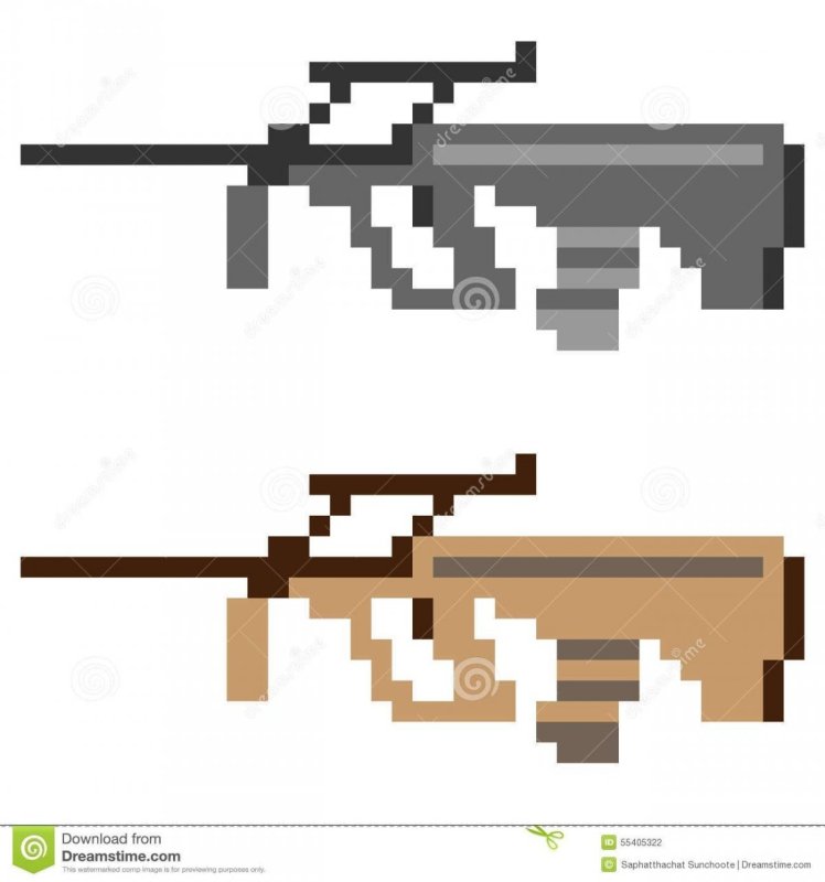 Пиксель арт винтовка Баррет