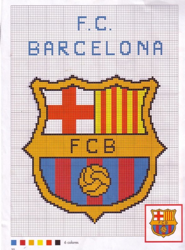 Схема вышивки ФК Барселона