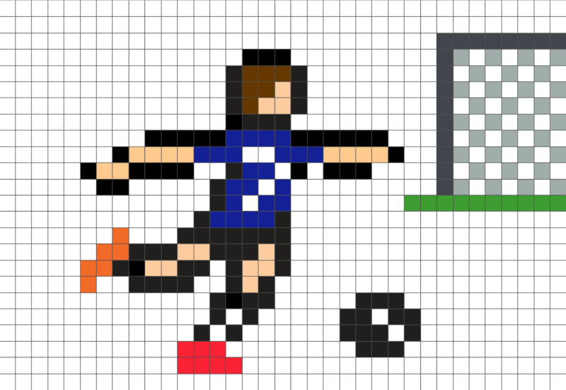 Футболист пиксель арт