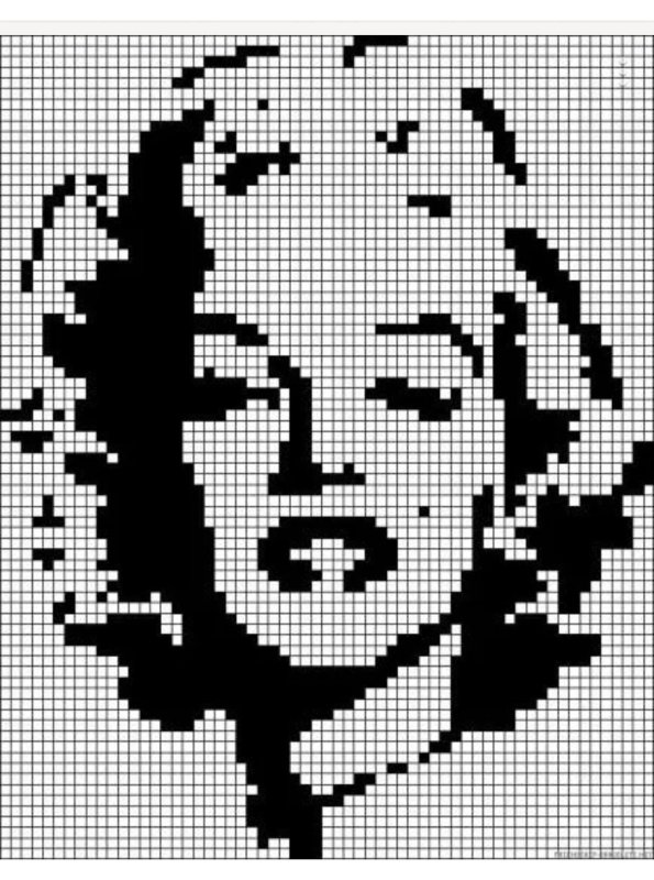 Мерлин Монро вышивка крестом схемы