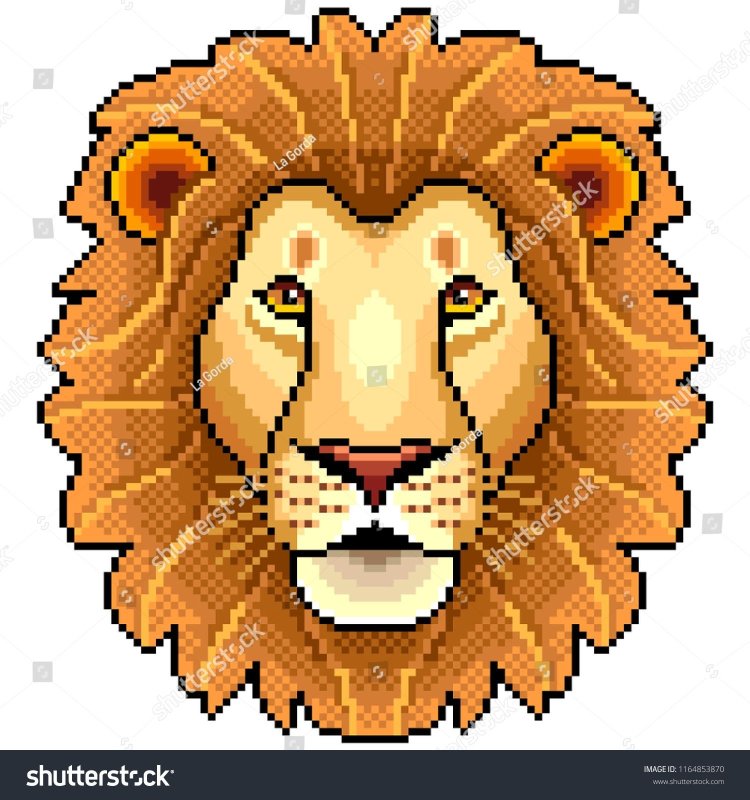 Морда Льва пиксели