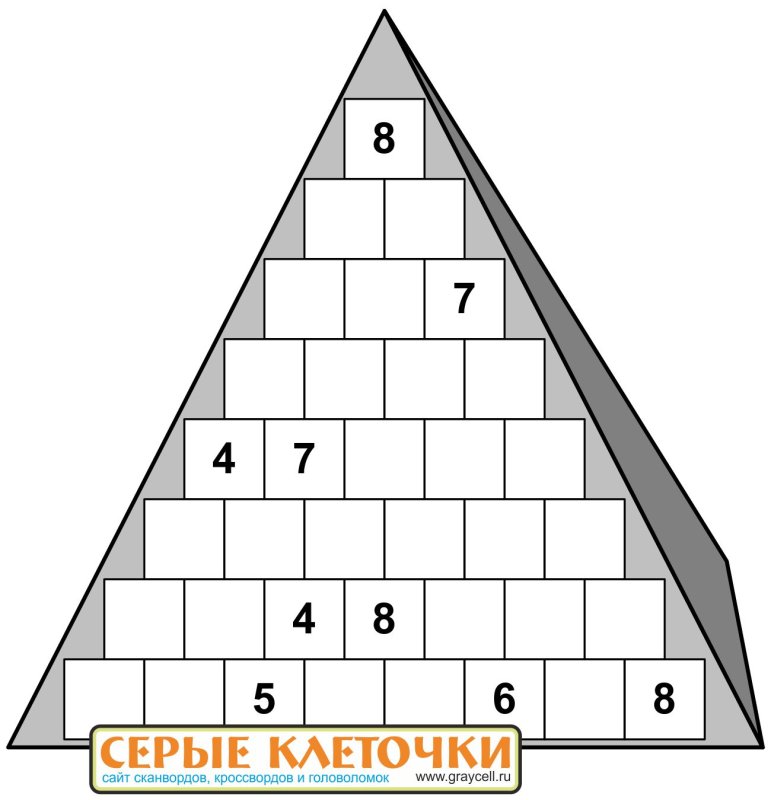 Египетская пирамида по клеточкам в тетради