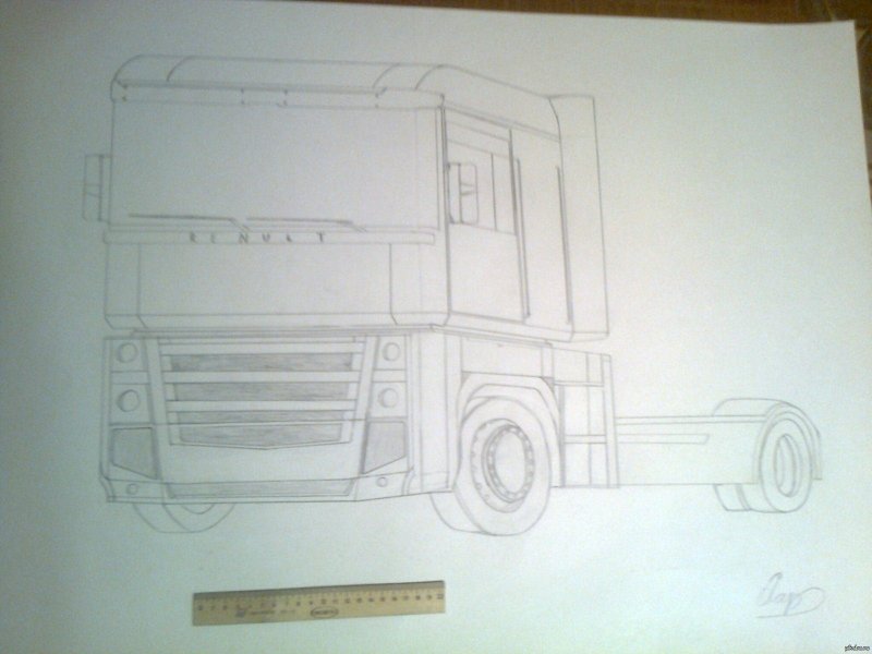 Рисунки грузовых машин для срисовки