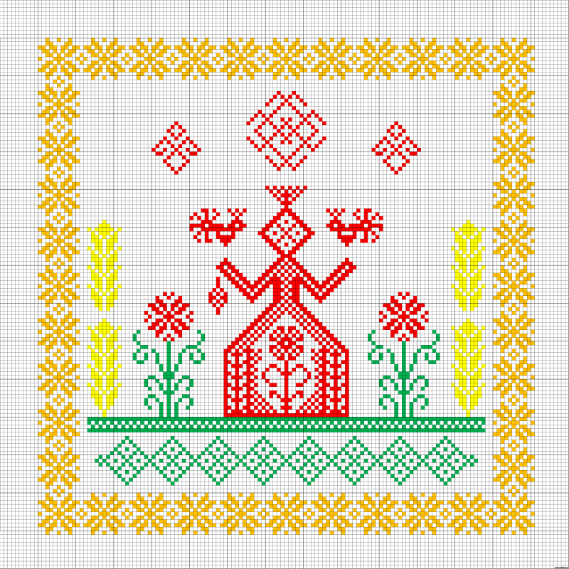 Славянская обережная вышивка Макошь