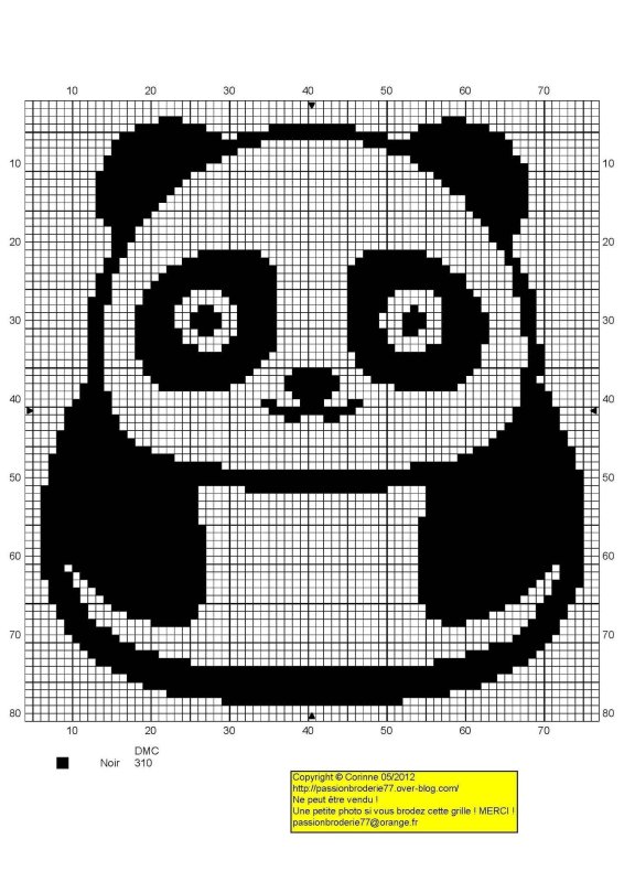 Схема вышивки крестом Панда