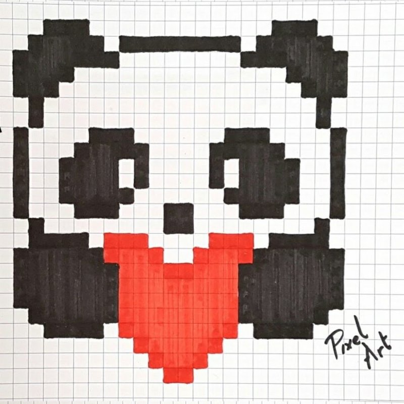Пиксельный рисунок Панда