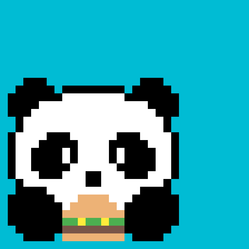 Панда пиксель арт