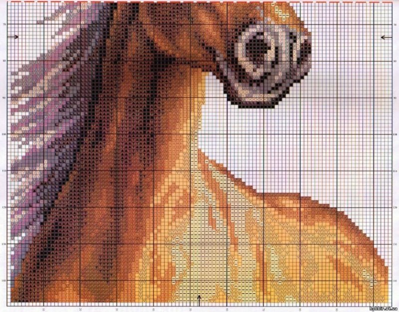 Схема вышивки крестиком лошади