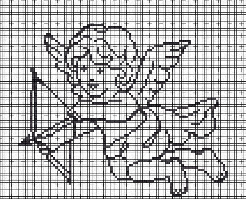 Схема вышивки ангела крестом