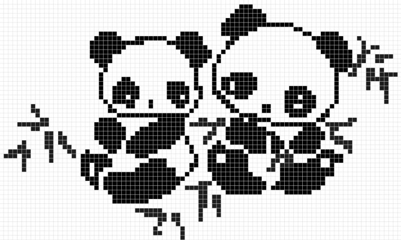 Рисунки по клеточкам Панда