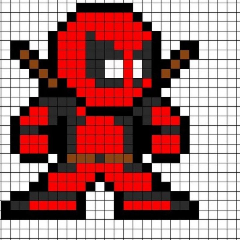 Человек паук пиксель арт