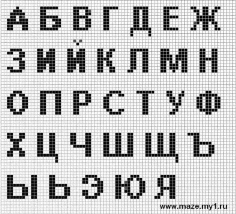 Схема алфавита для фенечек