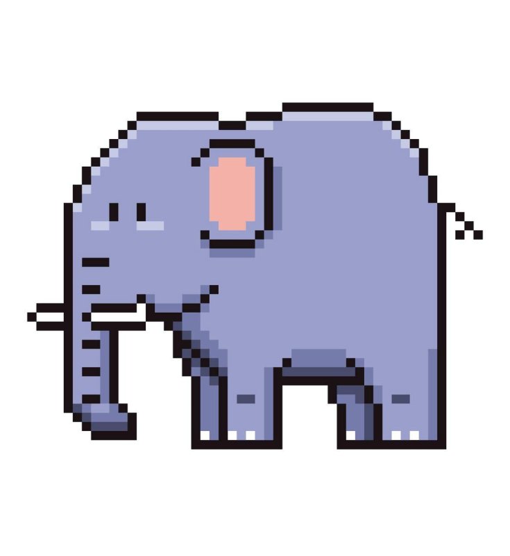 Слон пиксельарт