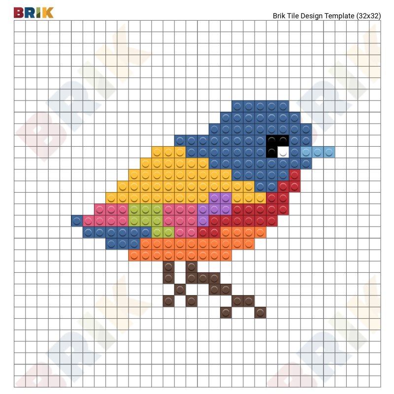 Птица пиксель арт