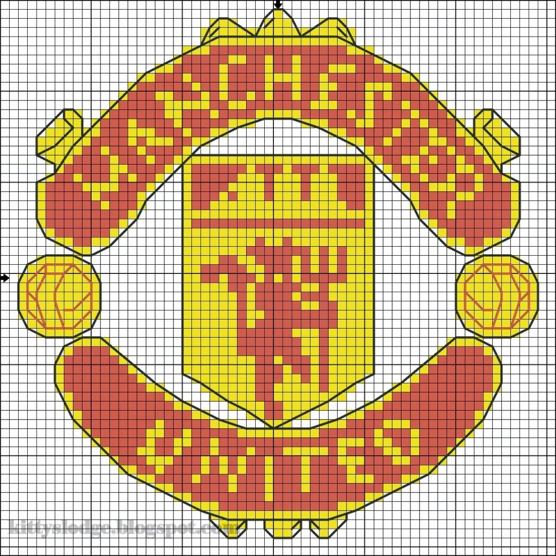 Рисунки по клеточкам футбольные клубы Манчестер Юнайтед